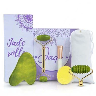 100% naturlig Jade Roller & Gua Sha Ice Roller for ansikts puffiness