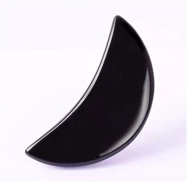 Black Obsidian Stone Moon Shape Gua Sha Board