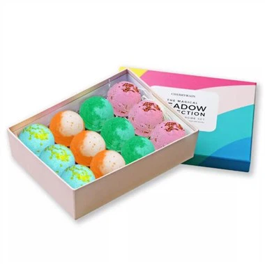 Fargerike badebomber med vakker gaveesett sett