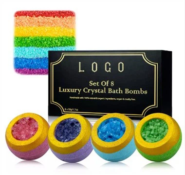 Naturlige geodebadbomber med krystall inne